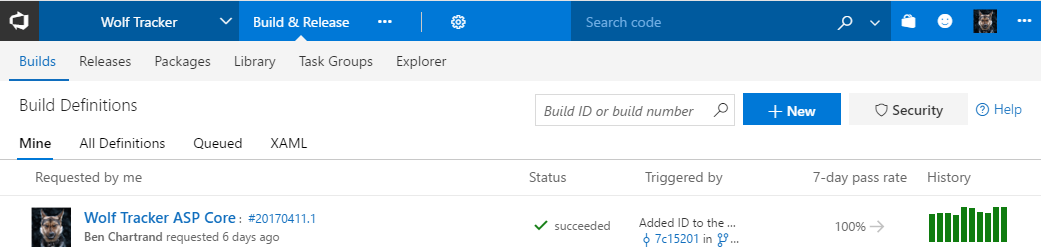 VSTS Builds example