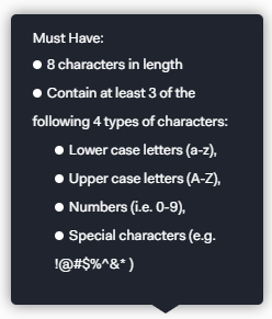 Regular expression requirements